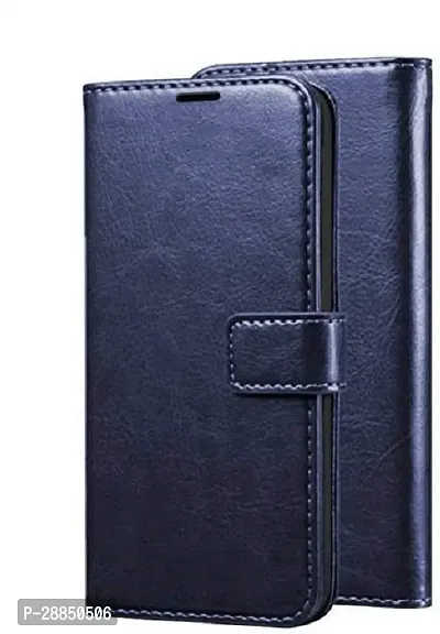 COVERBLACK Dual Protection Artificial Leather Flip Cover for Lenovo K6 Note - Navy Blue-thumb0