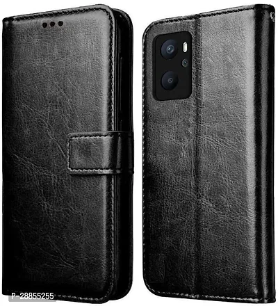 COVERBLACK Shock Proof Artificial Leather Flip Cover for Oppo K10 - Brown-thumb0