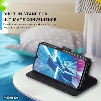 COVERBLACK Leather Finish imported TPU Wallet Stand Magnetic Closure Flip Cover for Realme Narzo 70 Pro 5G- Starry Black-thumb5