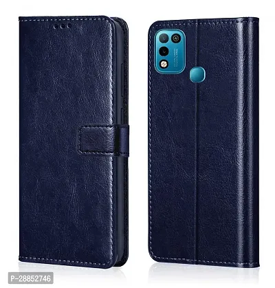 Classy Magnetic Case Artificial Leather Flip Cover For Infinix Smart 5 - Navy Blue-thumb0