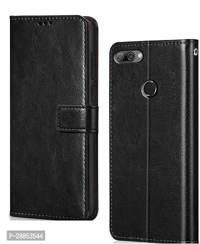 Classy Grip Case Artificial Leather And Silicon Flip Cover For Honor Lld-Al20 / Honor 9N - Vintage Starry Black-thumb0