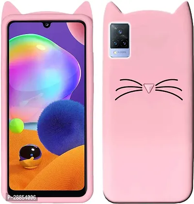 COVERBLACK Dual Protection Rubber Back Cover for Vivo V21 5G - Baby Pink-thumb0