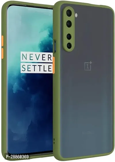 COVERBLACK Dual Protection Fiber Back Cover for OnePlus Nord 5G (2020) - Guava GREEN-thumb0