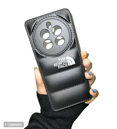 COVERBLACK Puff Case Soft Silicon Flexible Rubber Case Back Cover for Realme 12 Pro 5G- Black-thumb0