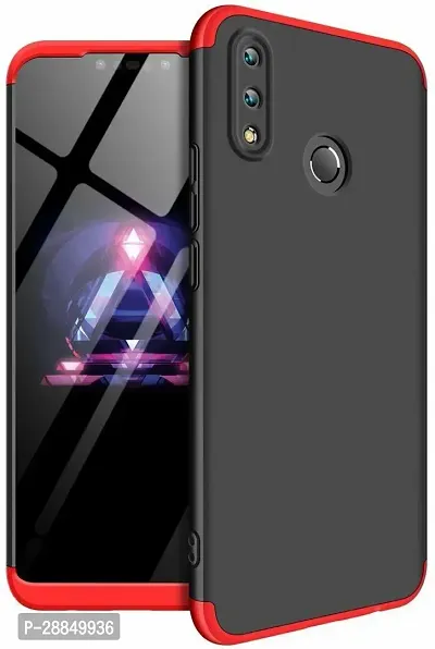 COVERBLACK Dual Protection Plastic Back Cover for Realme 3i RMX1827 - Black::Red-thumb0