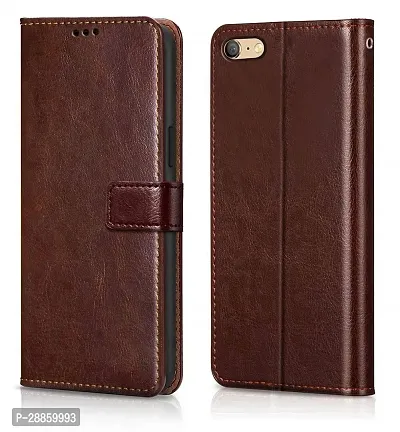 COVERBLACK Dual Protection Artificial Leather::Silicon Flip Cover for Oppo CPH1717 / A71 / A71K - Vintage Brown-thumb0