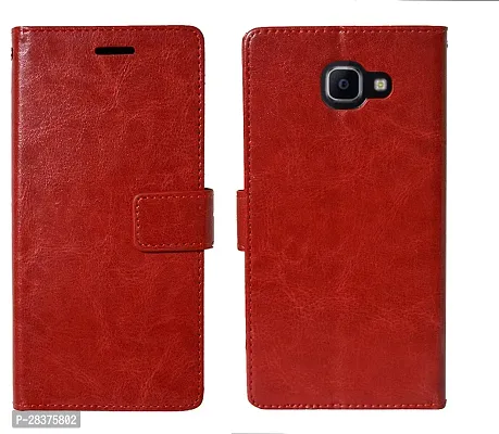 Stylish Red Artificial Leather Flip Cover Samsung Galaxy J7Max-thumb0