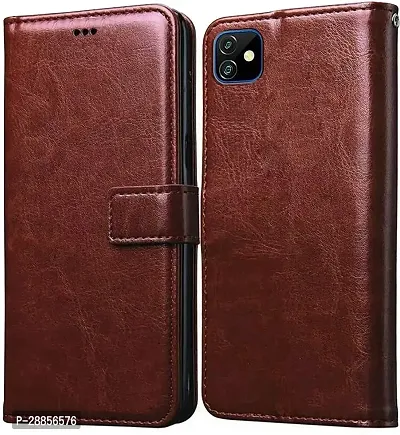 Classy Magnetic Case Artificial Leather And Rubber Flip Cover For Gionee Max Pro - Tan Brown