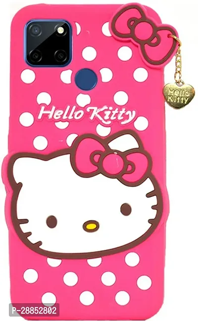 Classy Dual Protection Rubber Back Cover For Realme Narzo 30A - Hello Kitty Pink-thumb0