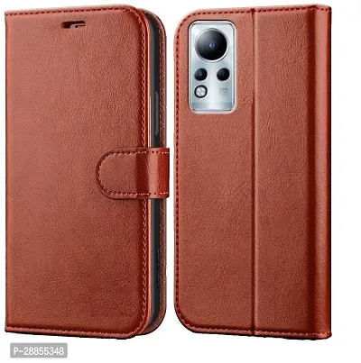 COVERBLACK Magnetic Case Artificial Leather::Rubber Flip Cover for Infinix Note 11 - Executive Brown-thumb0