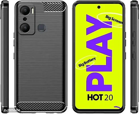 COVERBLACK Dual Protection Rubber Back Cover for Infinix X6825 / HOT 20Play - Black-thumb0