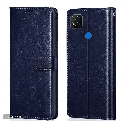 Stylish Blue Artificial Leather Flip Cover OPPO A15s-thumb0