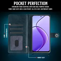 COVERBLACK Realme P1 / 70 Pro / 12+ 5GFlip Cover Full Protection imported TPU Wallet Button Magnetic Book Leather Flip Cover for Realme P1 5G - Blue-thumb4