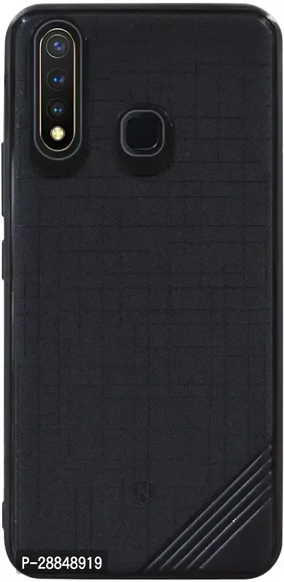 COVERBLACK Grip Case Rubber Back Cover for Vivo Y12 - Black-thumb0