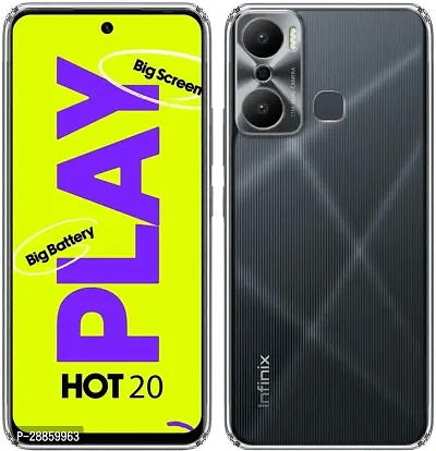 COVERBLACK Dual Protection Rubber Back Cover for Infinix X6825 / HOT 20Play - Transparent Totu-thumb0