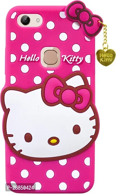 COVERBLACK Dual Protection Rubber Back Cover for Vivo 1803 - Vivo Y81 - Pink Hello Kitty-thumb0