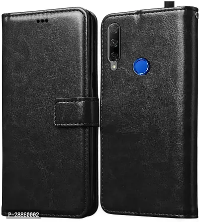 COVERBLACK Magnetic Case Artificial Leather::Rubber Flip Cover for Honor 9X - Venom Black-thumb0