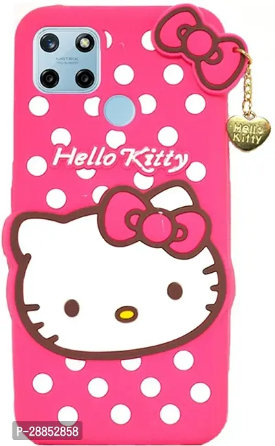 Classy Dual Protection Rubber Back Cover For Realme C25Y - Hello Kitty Pink-thumb0