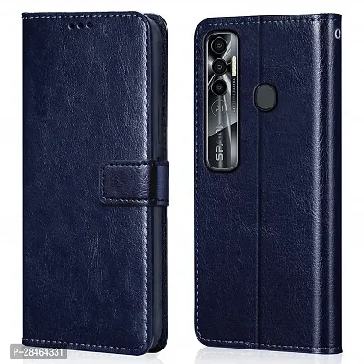 Stylish Artificial Leather Flip Cover Tecno spark 7 Pro-thumb0