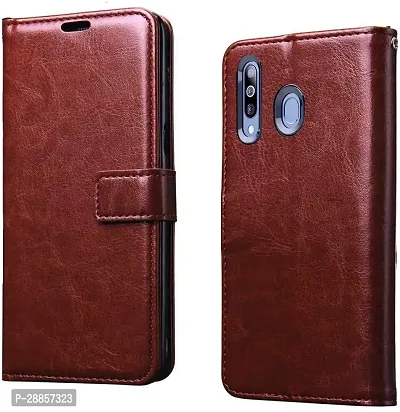 Classy Magnetic Case Artificial Leather And Rubber Flip Cover For Honor 20I - Tan Brown-thumb0