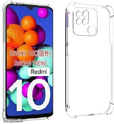 Classy Shock Proof Rubber Back Cover For Mi Redmi 10C - Transparent-thumb0