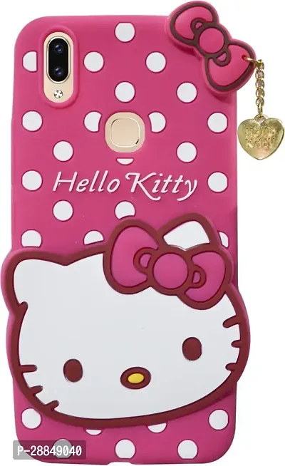 COVERBLACK Dual Protection Rubber Back Cover for Samsung Galaxy M10S - Hello Kitty Cartoon Case Pink-thumb0