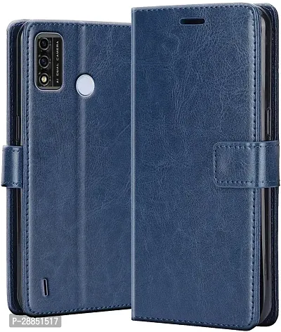 COVERBLACK Magnetic Case Artificial Leather::Rubber Flip Cover for Itel Vision 1Pro - L6502 - Attractive Blue