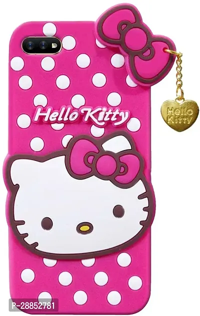 Classy Dual Protection Rubber Back Cover For Oppo Cph1923 -Oppo A1K - Pink Hello Kitty-thumb0