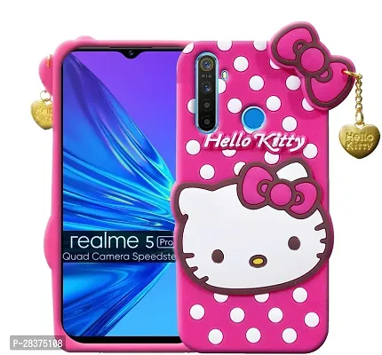 Stylish Pink Rubber Back Cover for Realme 5 / Realme 5s / Realme 5i