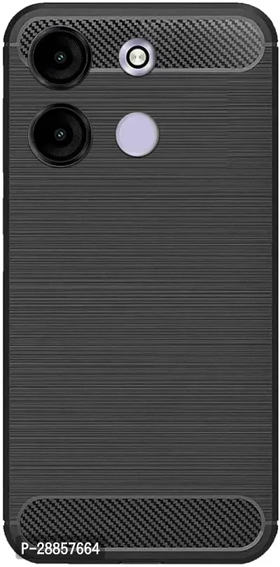 COVERBLACK Dual Protection Silicon Back Cover for Itel A662LM / A60 / A60s / A662L - Black-thumb0