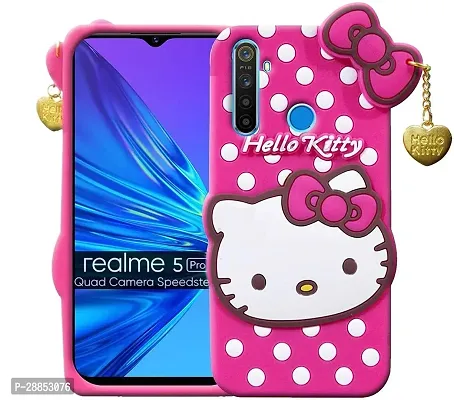 Classy Dual Protection Silicon And Rubber Back Cover For Realme 5 Pro - Attactive Pink-thumb0