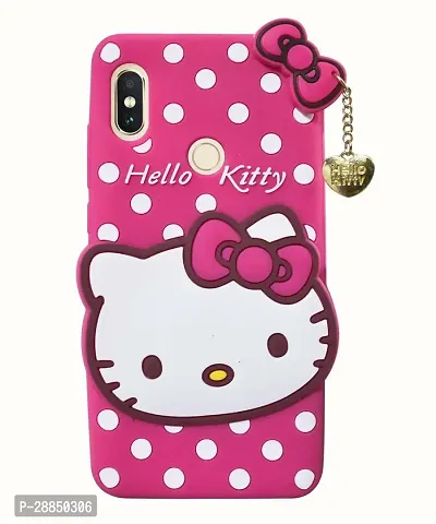 COVERBLACK Dual Protection Rubber Back Cover for Asus Zenfone Max Pro M2 - Hello Kitty Cartoon Case Pink-thumb0