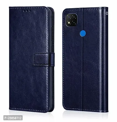 COVERBLACK Dual Protection Artificial Leather Flip Cover for MI M2006C3LR / MI Redmi 9Activ - Blue-thumb0