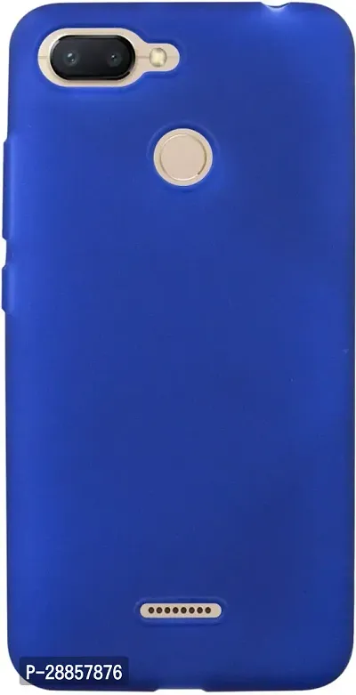 COVERBLACK Flexible Rubber Back Cover for Mi Redmi 6A - Royal Blue-thumb0