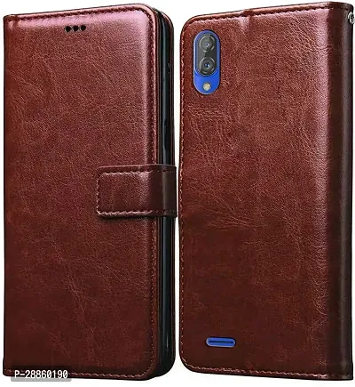 COVERBLACK Magnetic Case Artificial Leather::Rubber Flip Cover for GIONEE Max - Tan Brown