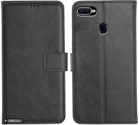 Classy Shock Proof Artificial Leather Flip Cover For Oppo F9 Pro - Brown