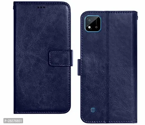 Stylish Artificial Leather Flip Cover Realme C20-thumb0