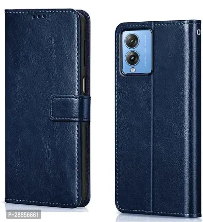 Classy Flexible Artificial Leather And Rubber Flip Cover For Vivo Y17S - Navy Blue