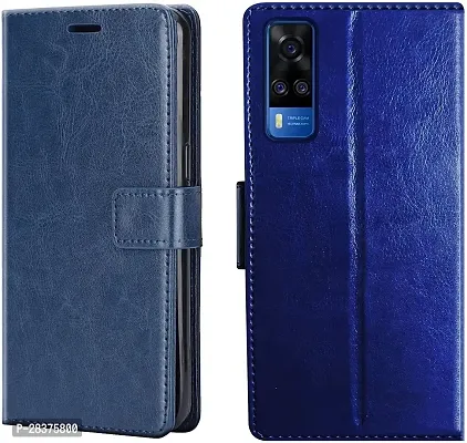 Stylish Blue Artificial Leather Flip Cover Vivo Y51 ( 2020 )-thumb0