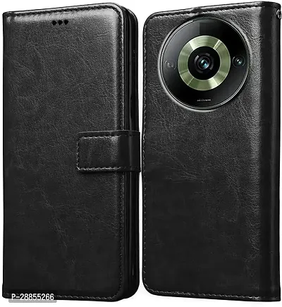 COVERBLACK Magnetic Case Artificial Leather::Rubber Flip Cover for Redmi A3 2024 model - Gravity Black-thumb0