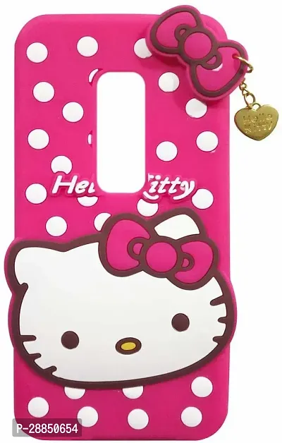 COVERBLACK Dual Protection Rubber Back Cover for Vivo 1909 /Vivo V17 Pro - Hello Kitty Pink-thumb0