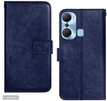 COVERBLACK Shock Proof Artificial Leather Flip Cover for Infinix  Hot 12Pro - Blue-thumb0