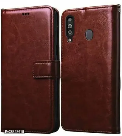 Classy Shock Proof Artificial Leather Flip Cover For Vivo Y12 / Vivo 1904 - Brown-thumb0