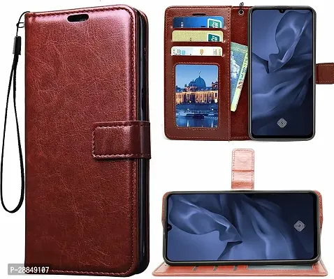 COVERBLACK Grip Case Artificial Leather::Rubber Flip Cover for Vivo S1Pro -Vivo 1920 - Vintage Brown