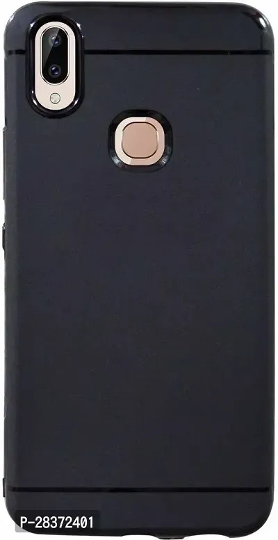 Stylish Black Rubber Back Cover for Mi Redmi Y3 Rubber Line TPU-thumb0