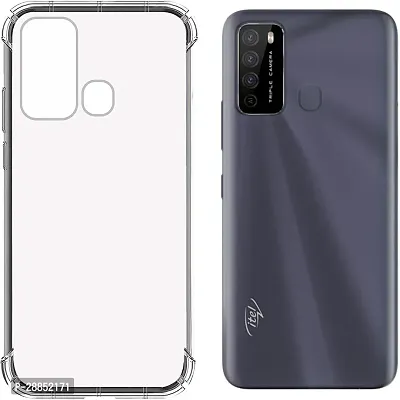 Classy Shock Proof Rubber Back Cover For Itel Vision 2 - Transparent-thumb0