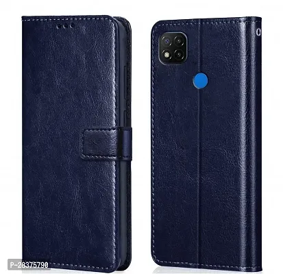 Stylish Blue Artificial Leather Flip Cover OPPO A15s-thumb0