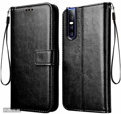 Stylish Black Artificial Leather Flip Cover Vivo V15 Pro-thumb0