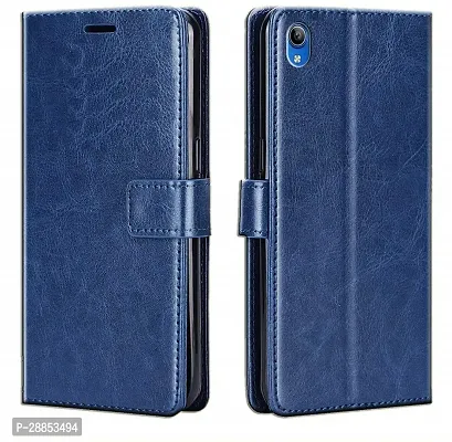 Classy Magnetic Case Artificial Leather And Rubber Flip Cover For Vivo Y90 /1908 /Vivo Y91I / 1820 - Blue-thumb0