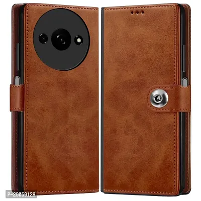 COVERBLACK Mi REDMI A3 ( 2023 Model )Flip Cover Full Protection imported TPU Wallet Button Magnetic Book Leather Flip Cover for REDMI A3 ( New 2023) - Blue-thumb0